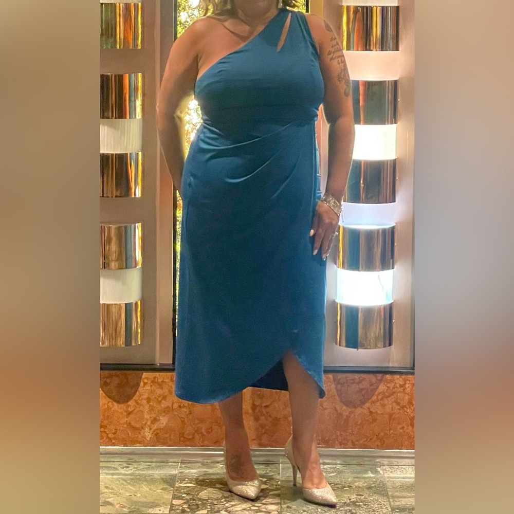 Chic Asymmetrical Blue Women's Dress